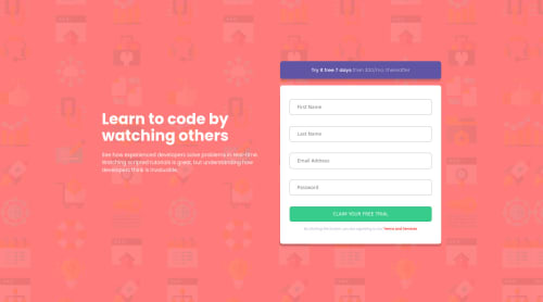built using CSS grid & simple JS for validation coding challenge solution