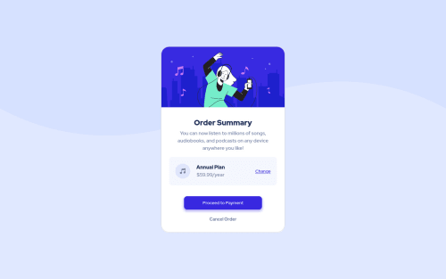 Order summary card with html, css and bootstrap 5 coding challenge solution