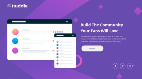 A responsive Landing page built for Huddle with HTML and CSS coding ...