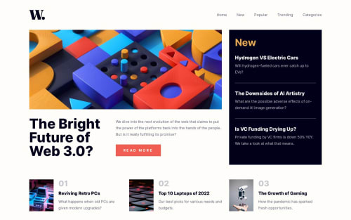 News Homepage built with SASS and Vanilla JS coding challenge solution