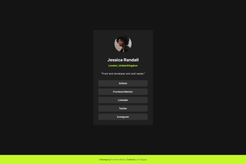 Social links profile with Flexbox coding challenge solution