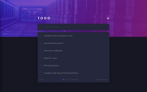 Frontend Mentor | Todo App Made By Mash Tasha coding challenge solution