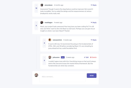 Interactive comment section with bouncing animation. coding challenge ...