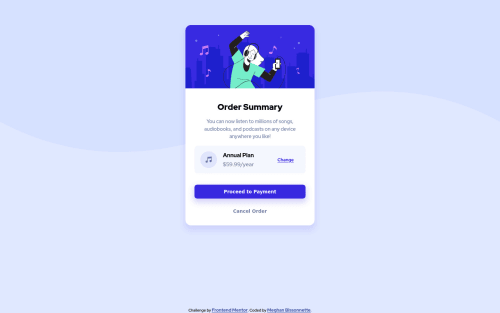 Order Summary Card with Semantic HTML and CSS Flexbox coding challenge ...