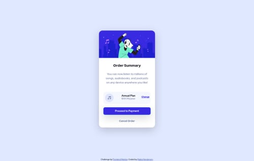 BootStrap Order Summary Card coding challenge solution