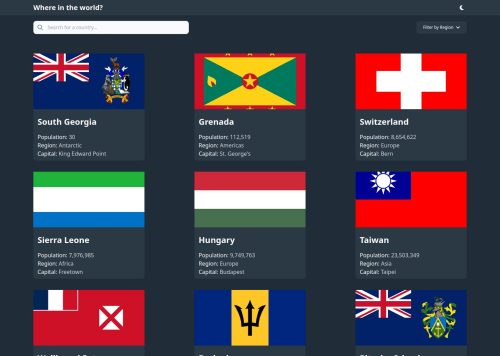 countries website coding challenge solution