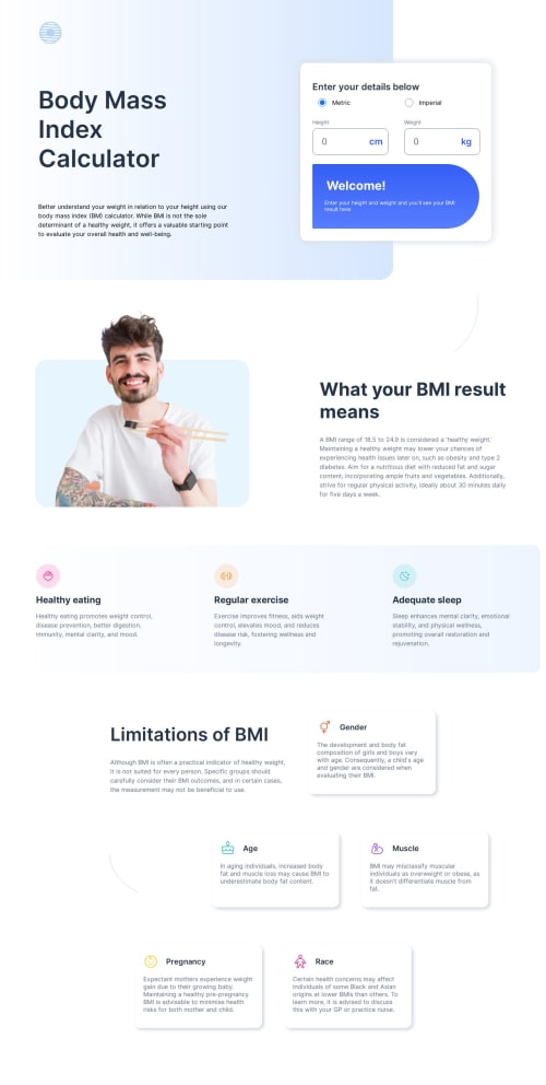 Body Mass Index Calculator using Angular coding challenge solution