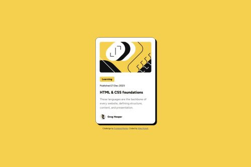 Blog Preview Card - HTML, CSS coding challenge solution