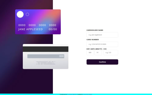 Interactive & Responsive Card input + validation coding challenge solution