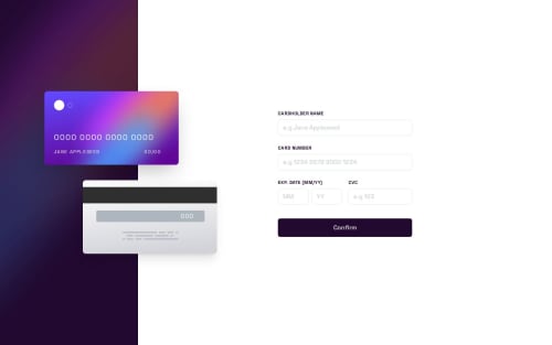 Interactive Card Form using React, Tailwind, Zustand, React Hook Form ...