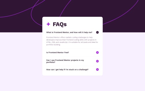 Responsive faq accordion using html and css (flexbox) coding challenge ...