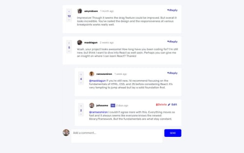 Responsive Comment Section with CSS and Javascript coding challenge ...