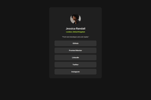 Social Links Profile solution using HTML and CSS coding challenge solution