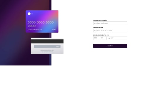 Frontend Mentor | Responsive card details input coding challenge solution