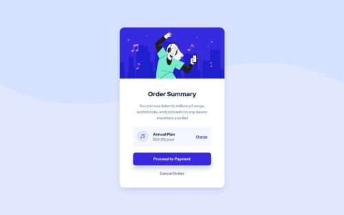 Responsive order summary component coding challenge solution