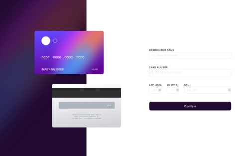 Interactive Card Code Example Beginner : Interactive card details coding challenge solution