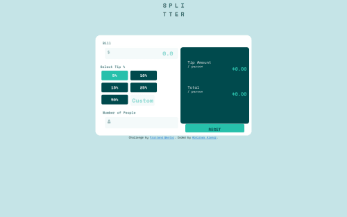 Frontend Mentor | Tip Calculator App using HTML, CSS and JavaScript ...