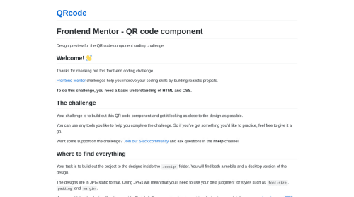 QRcode coding challenge solution