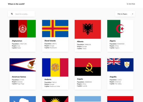 Group project - REST Countries API using React! coding challenge solution