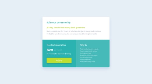 Responsive Single Price Grid Component in React.Js coding challenge ...