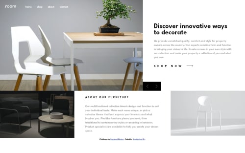 Responsive Room homepage using HTML, CSS, and Vanilla JS coding ...