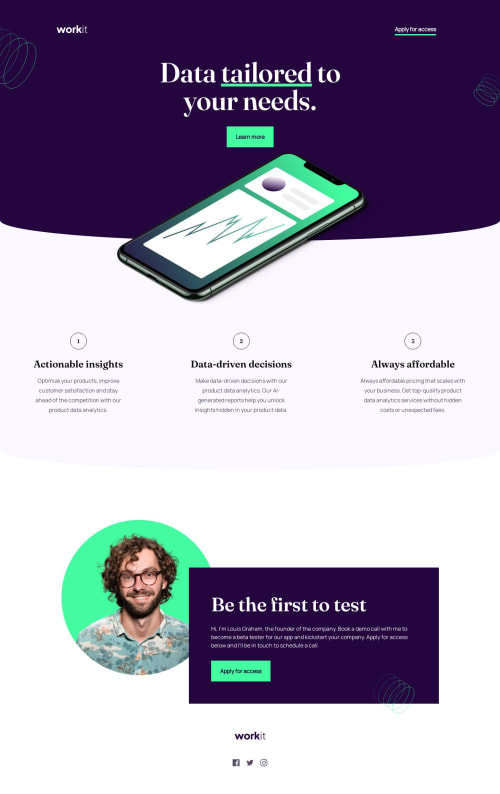 Responsive landing page using Next and Tailwind coding challenge solution