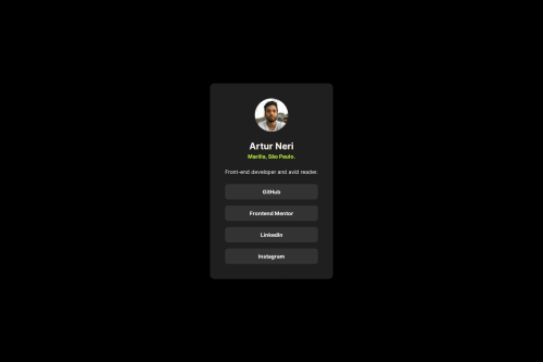 Social Links Card - Using React coding challenge solution