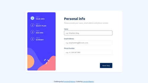 Multi-step Form using React and Typescript coding challenge solution ...