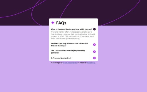faq-accordion project using html, css and js coding challenge solution