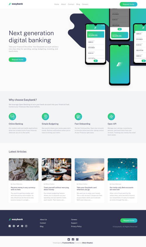 Easybank landing page coding challenge solution