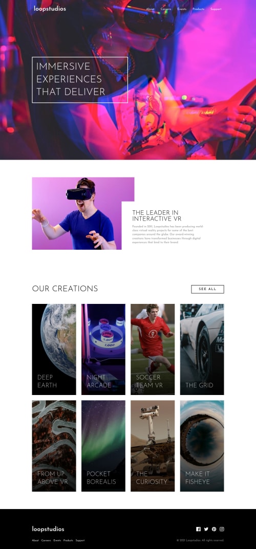 Loopstudios landing page coding challenge solution