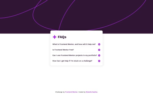 FAQ Accordion - Using HTML & CSS & JS coding challenge solution