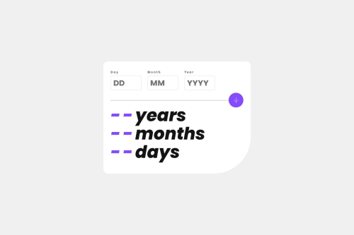 Age Calculator with pure js and css coding challenge solution