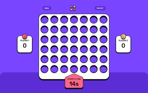 Frontend Mentor | connect four game using react, tailwindcss, jquery ...