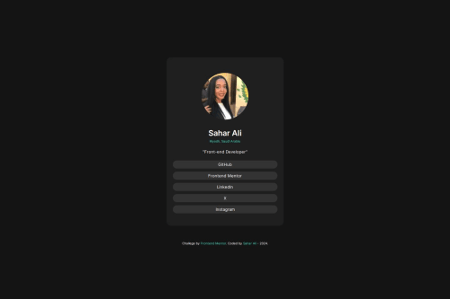 social link profile using HTML and CSS coding challenge solution