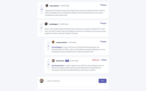 CRUD interactive comment section using React and localstorage coding ...