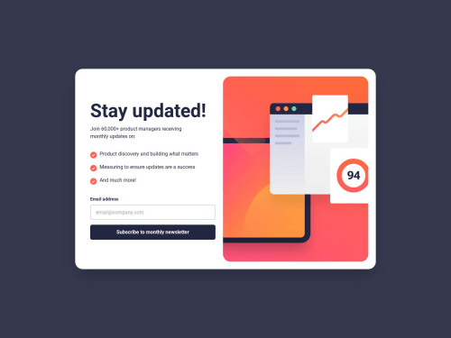 Newsletter using React and TailwindCSS coding challenge solution