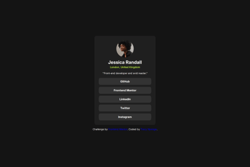Social links profile using HTML, CSS, and Flexbox coding challenge solution