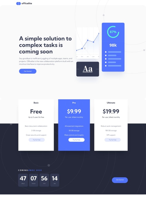 Responsive landing page built using Webflow coding challenge solution