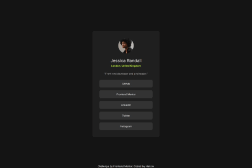 Social Links Profile with CSS coding challenge solution