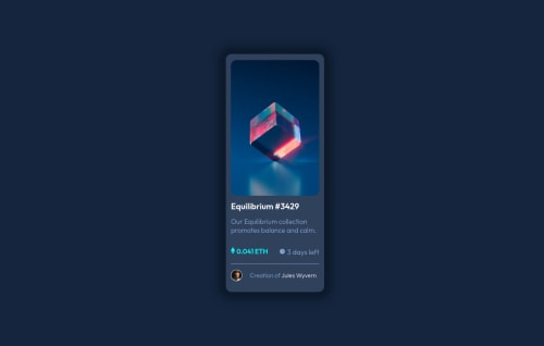 NFT HTML CSS coding challenge solution | Frontend Mentor