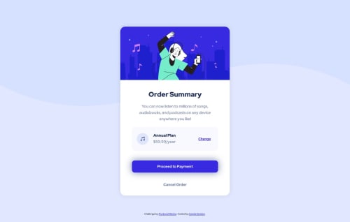 Order summary component using HTML and CSS coding challenge solution