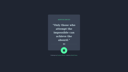 Advice generator app using axios and css grid coding challenge solution