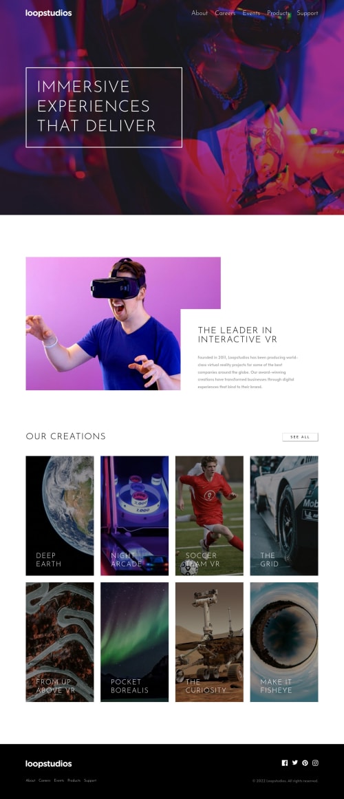 loopstudios-landing-page built with react coding challenge solution