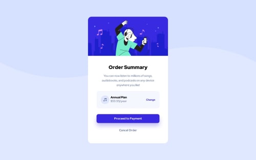 Responsive page for order summary component solution coding challenge ...