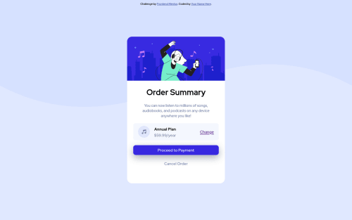 Frontend Mentor | Order summary challenge coding challenge solution