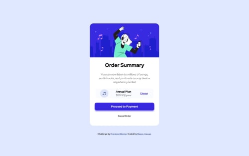 Order Summary Layout using SASS coding challenge solution
