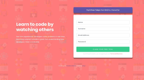 Intro component with sign-up form coding challenge solution