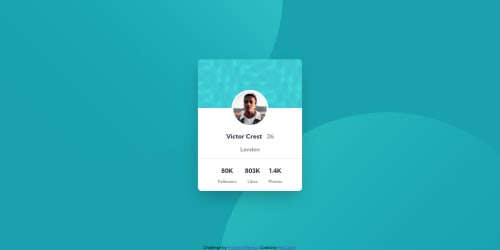 Profile Card Component using HTML and CSS coding challenge solution