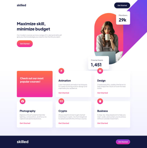 Frontend Mentor | Skilled e-learning landing page coding challenge solution